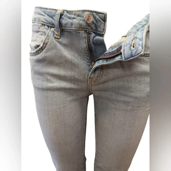 We The Free Light  Wash Denim Flare Mid Rise Jeans Size 28 - Picture 5 of 11